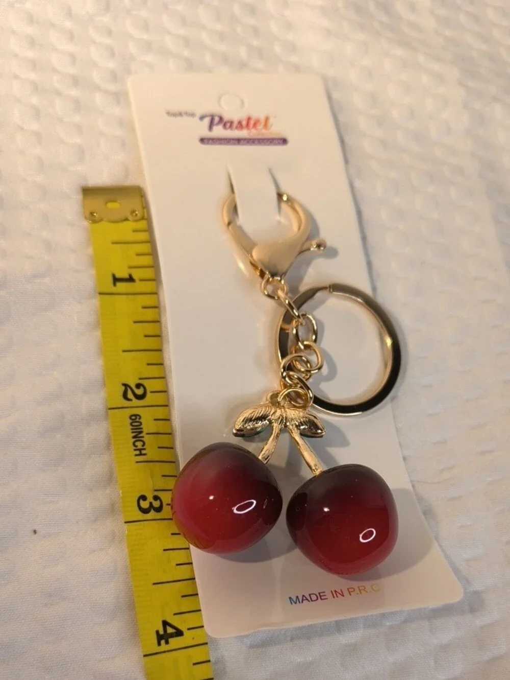 Pastels Gold Cherry Key & Card Holder - Red Ombre Cherries
